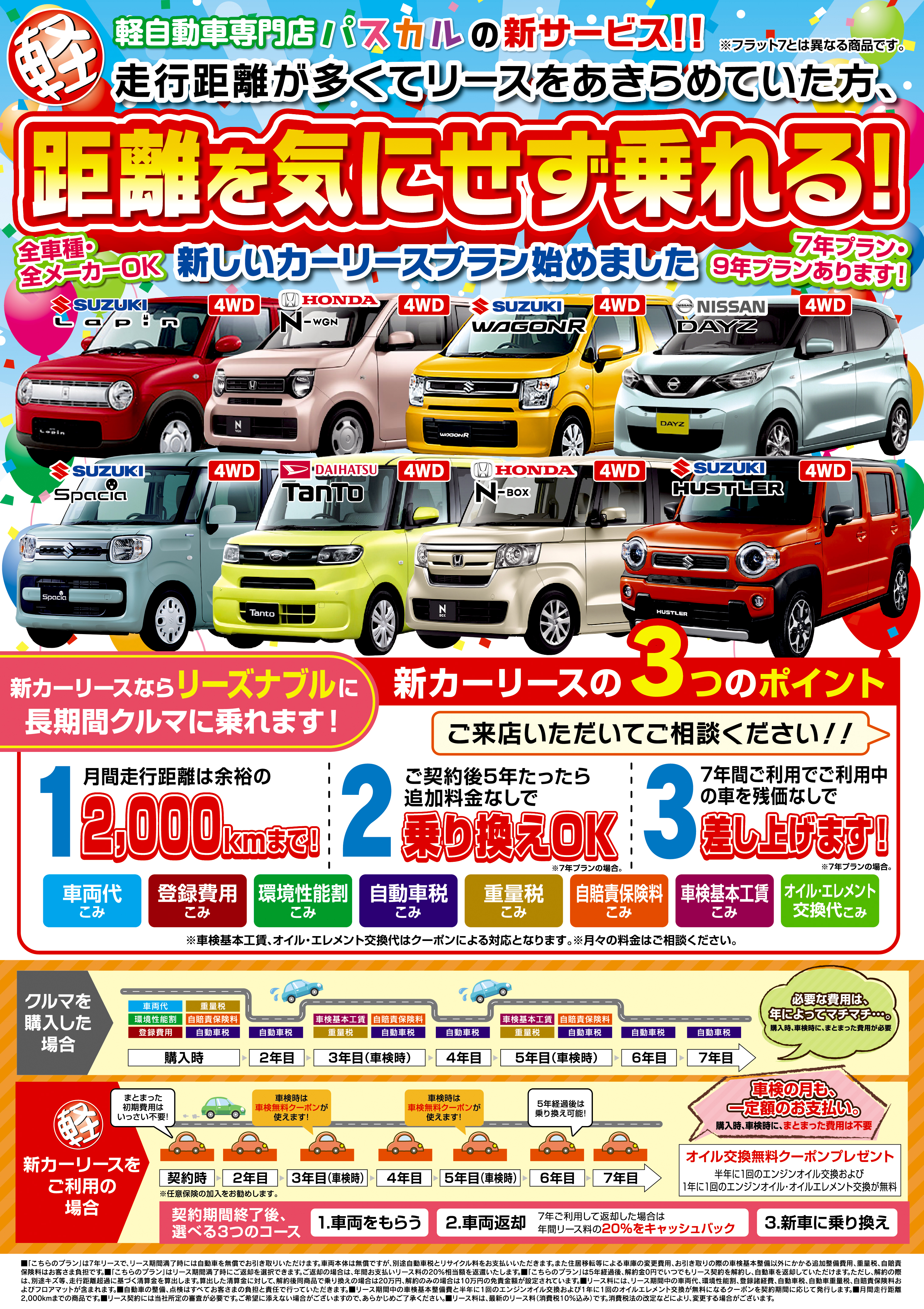 リース契約で7大特典プレゼント News Topics 秋田39 8 軽自動車専門店パスカル